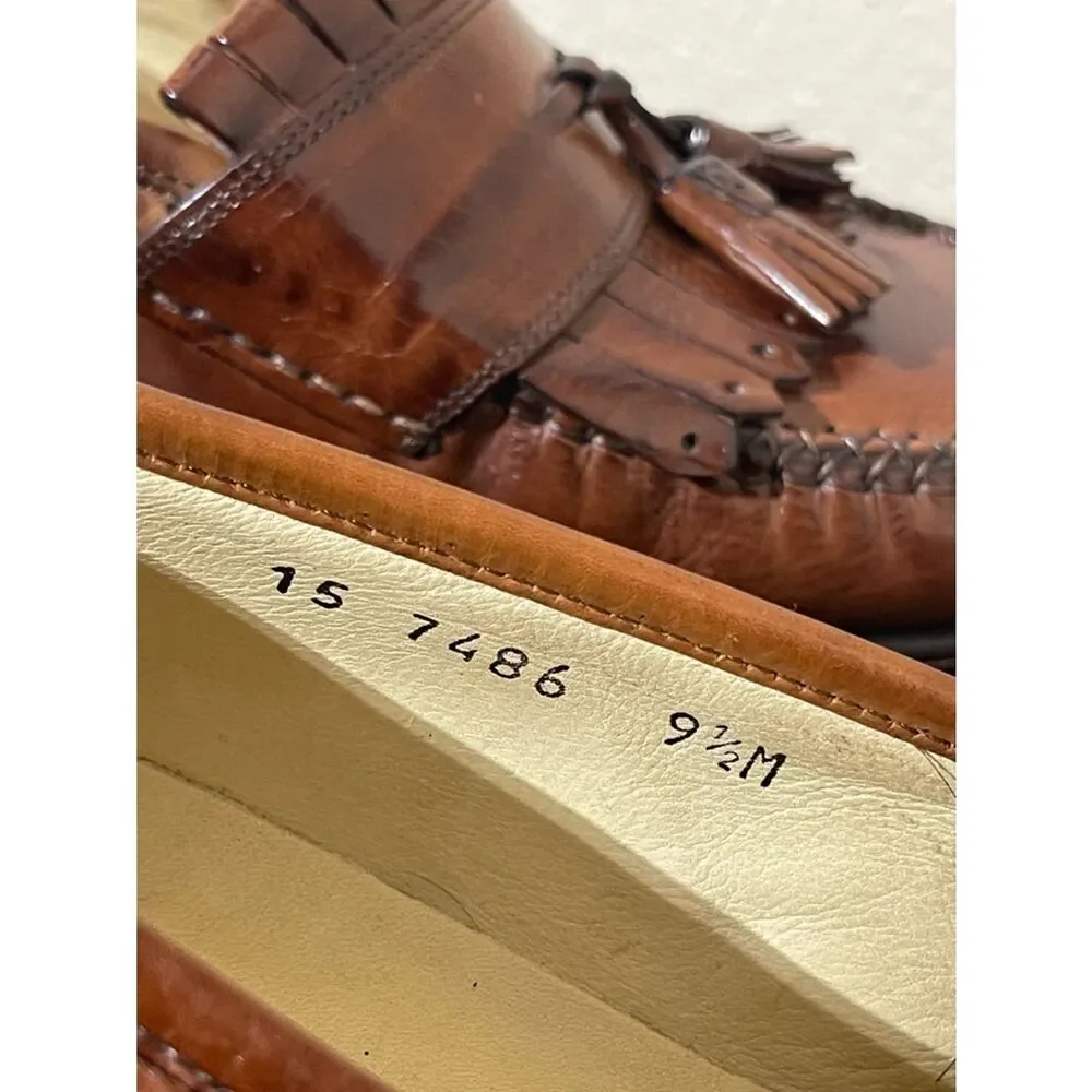 Johnston & Murphy Brown Leather Tassel Moc Toe Loafers
